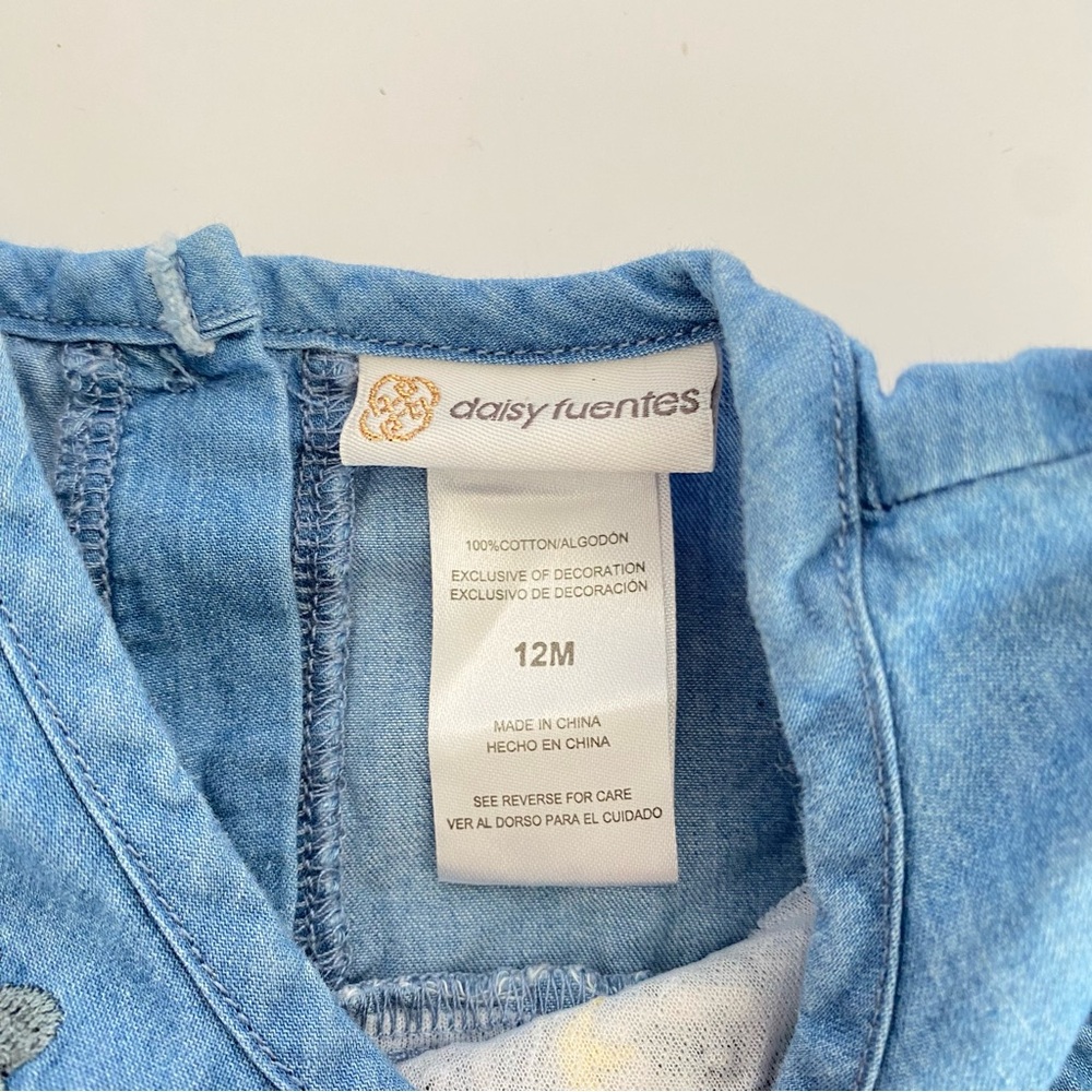 Baby Girl Strawberry Summer Dress Denim Dress And Denim Onesie 12 Months Bundle - Picture 10 of 10